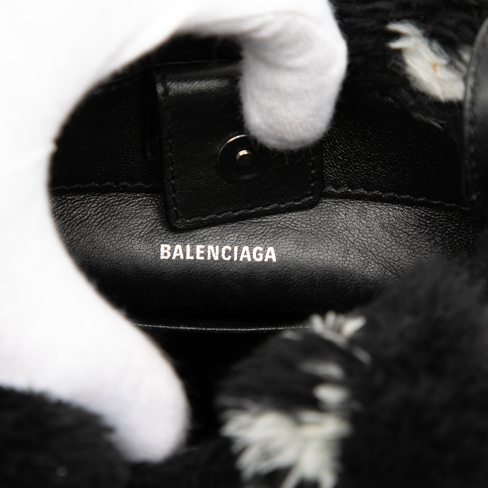 Balenciaga Faux Fur Logo Everyday Phone Holder