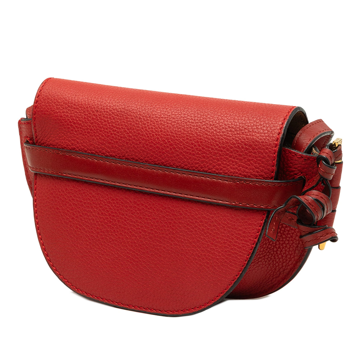 LOEWE Mini Bicolor Grained Calfskin Gate Crossbody — Red