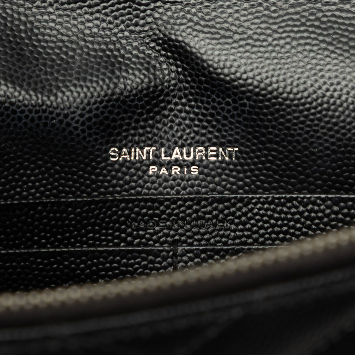 Saint Laurent Grain De Poudre Cassandre Envelope Chain Wallet
