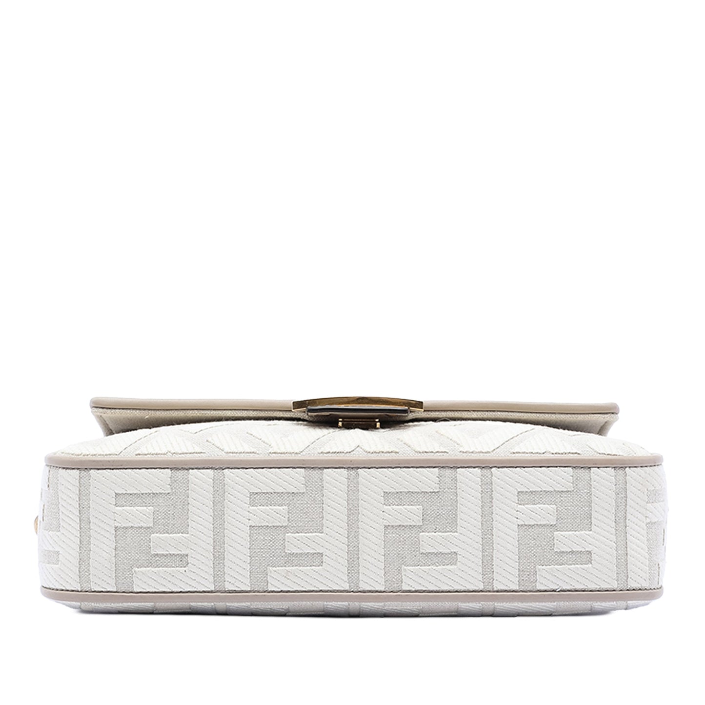 Fendi Zucca Embroidered Canvas Baguette Satchel