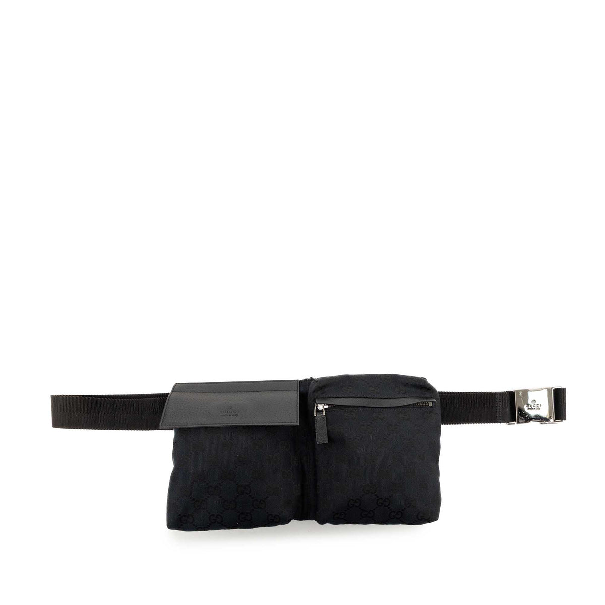 Gucci GG Canvas Double Pocket Belt Bag