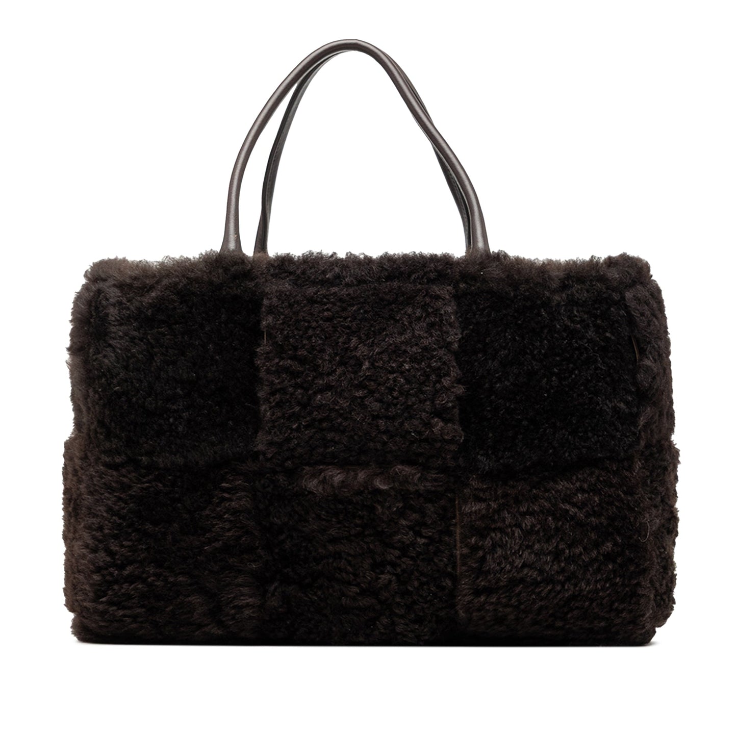Bottega Veneta Small Shearling Intrecciato Arco Tote