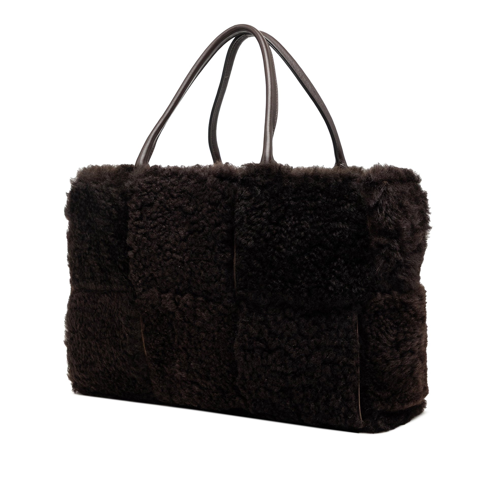 Bottega Veneta Small Shearling Intrecciato Arco Tote