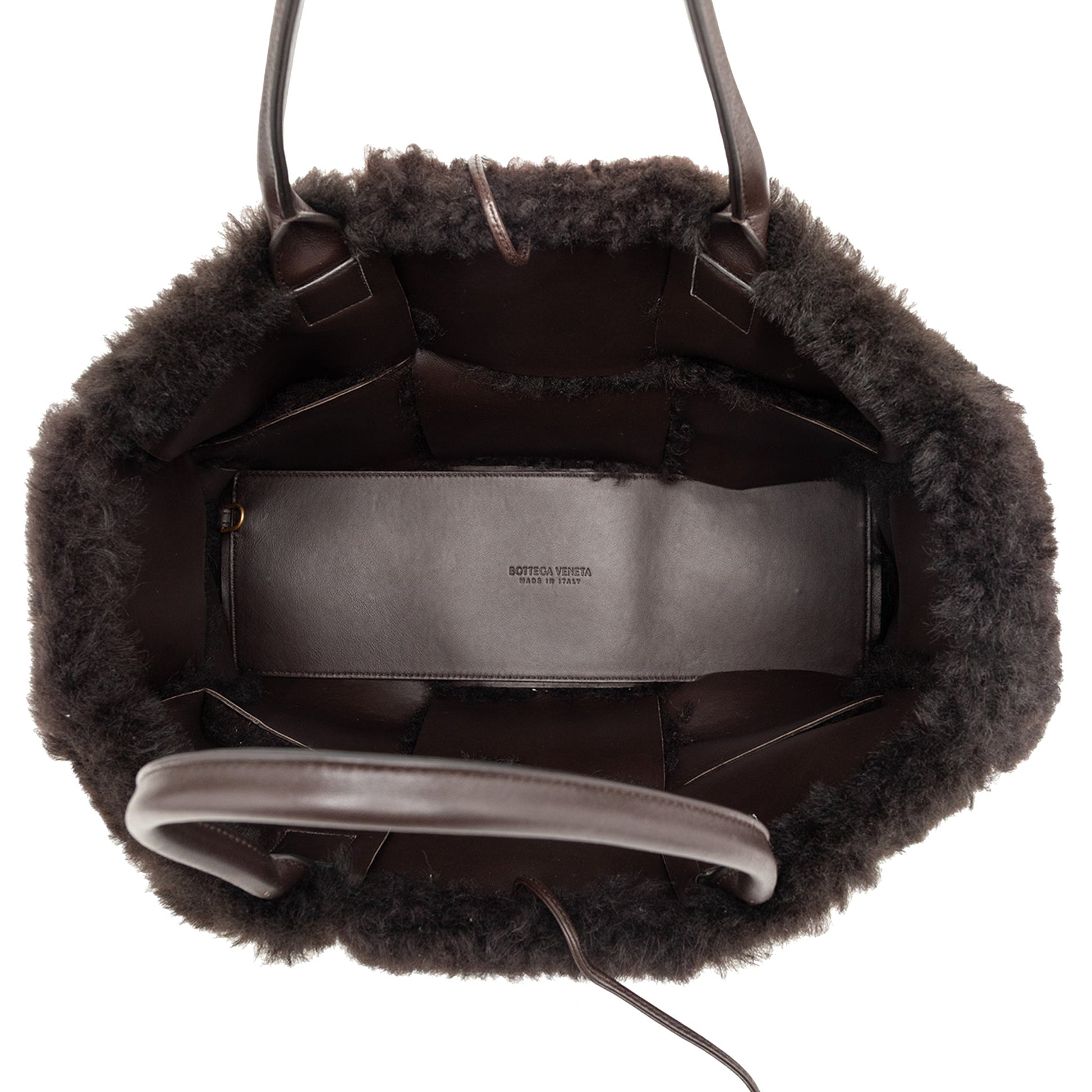Bottega Veneta Small Shearling Intrecciato Arco Tote