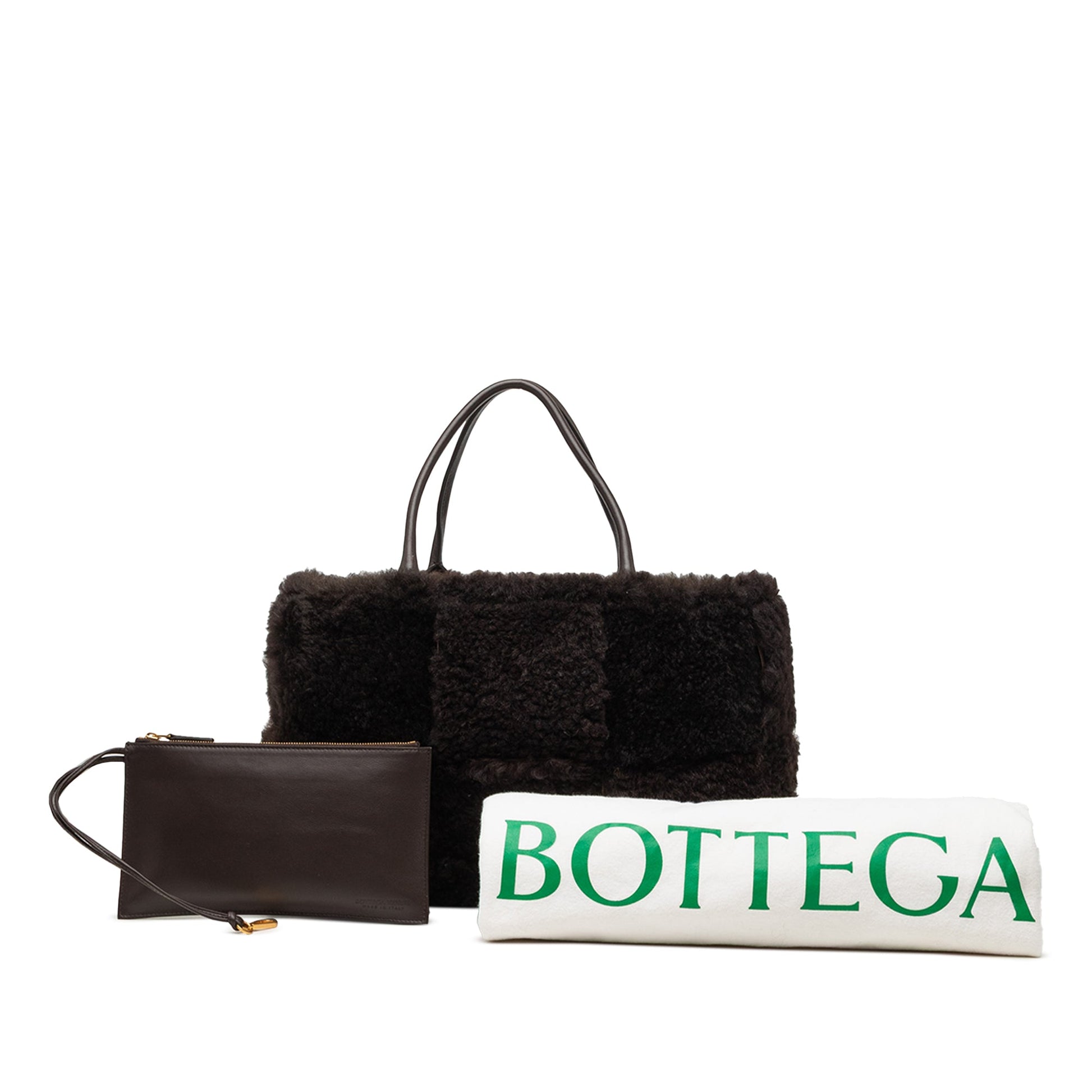 Bottega Veneta Small Shearling Intrecciato Arco Tote