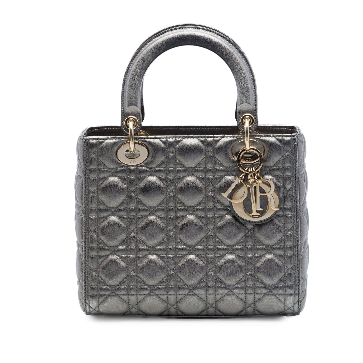 Dior Medium Metallic Lambskin Cannage Lady Dior