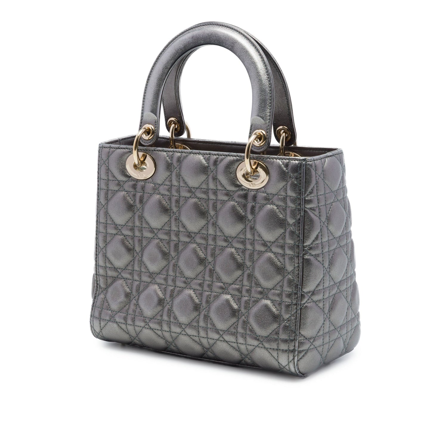 Dior Medium Metallic Lambskin Cannage Lady Dior