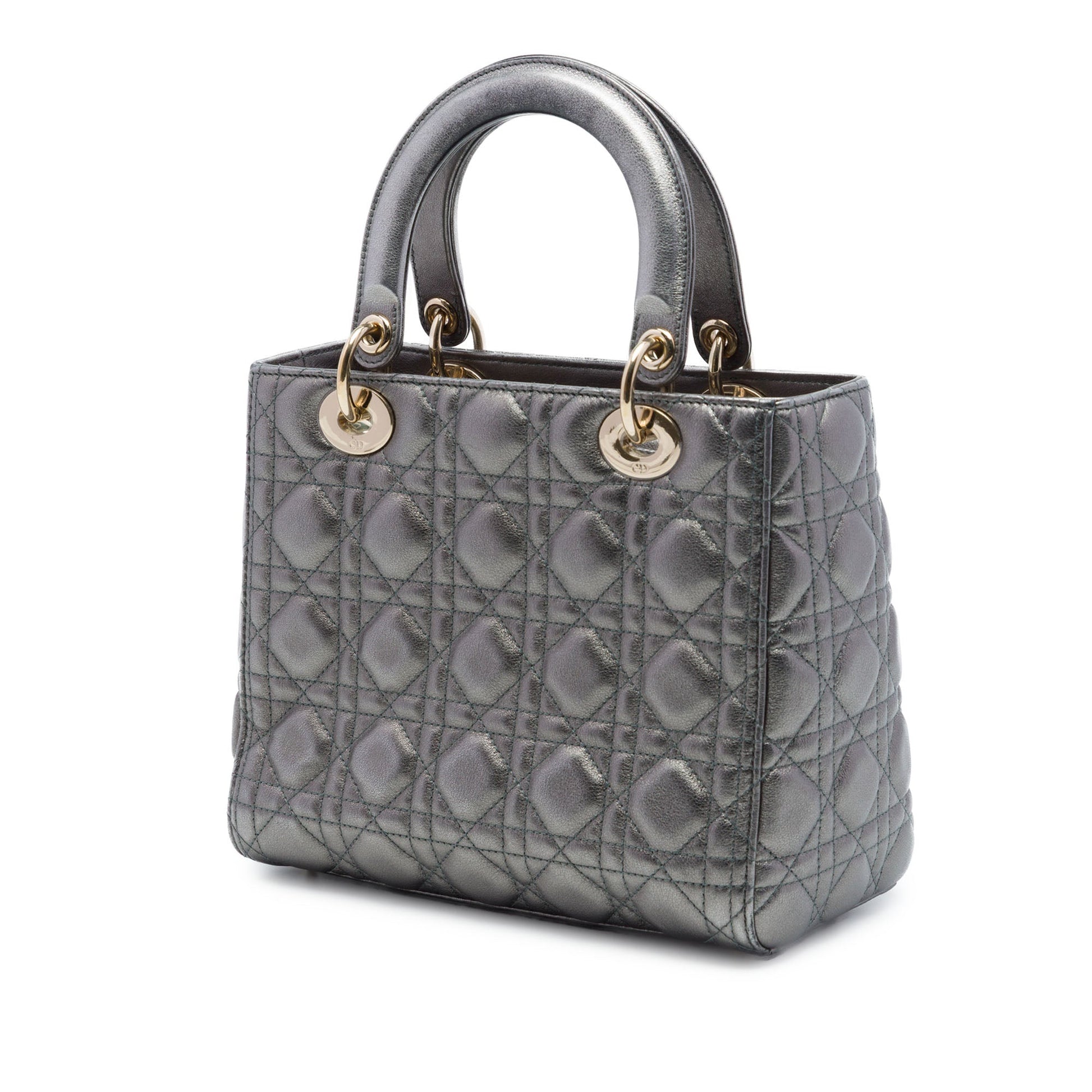 Dior Medium Metallic Lambskin Cannage Lady Dior