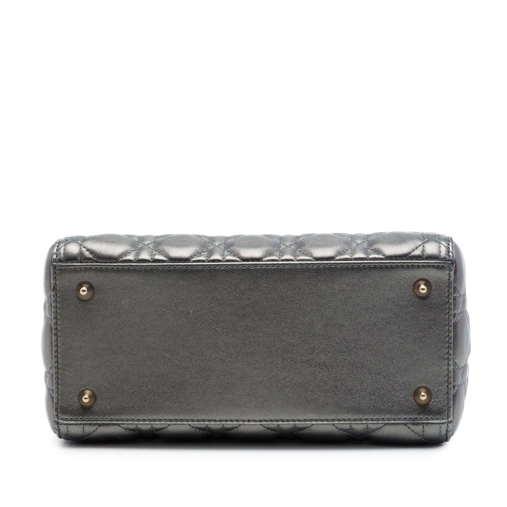 Dior Medium Metallic Lambskin Cannage Lady Dior