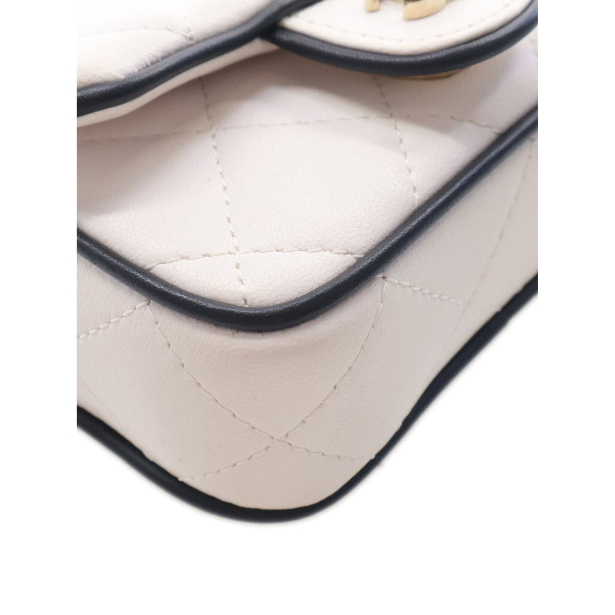 Chanel Quilted Lambskin Resin CC Flap Clutch With Chain — White