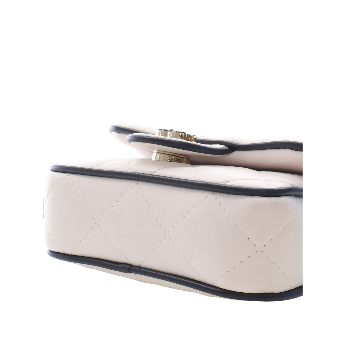 Chanel Quilted Lambskin Resin CC Flap Clutch With Chain — White