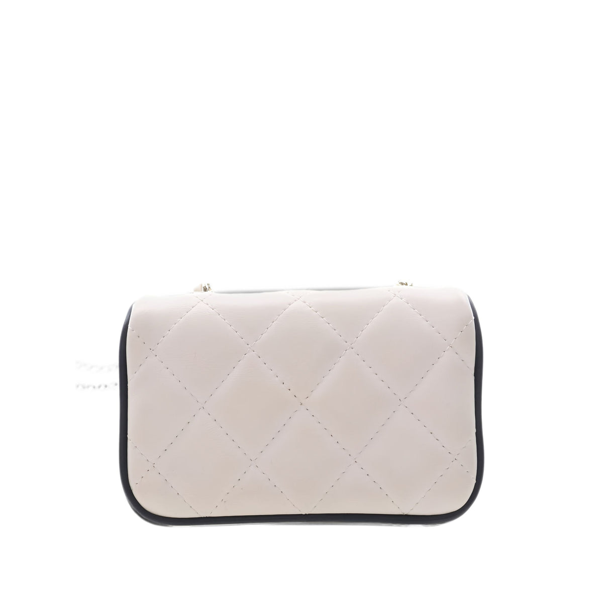 Chanel Quilted Lambskin Resin CC Flap Clutch With Chain — White