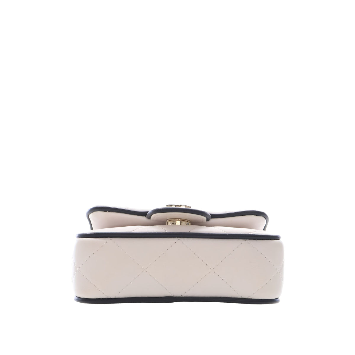 Chanel Quilted Lambskin Resin CC Flap Clutch With Chain — White