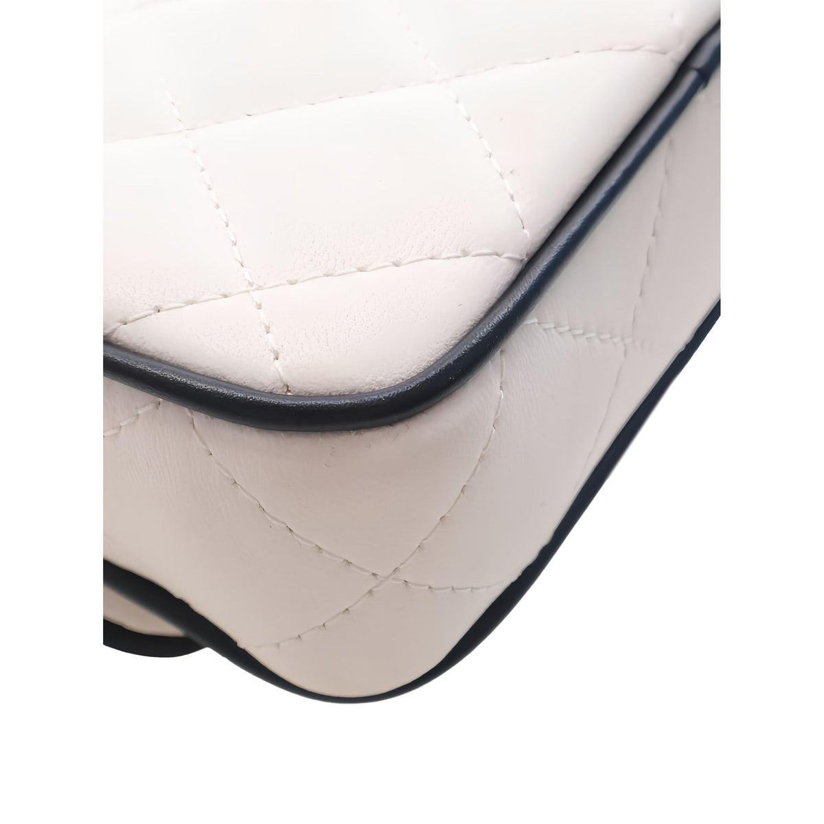 Chanel Quilted Lambskin Resin CC Flap Clutch With Chain — White