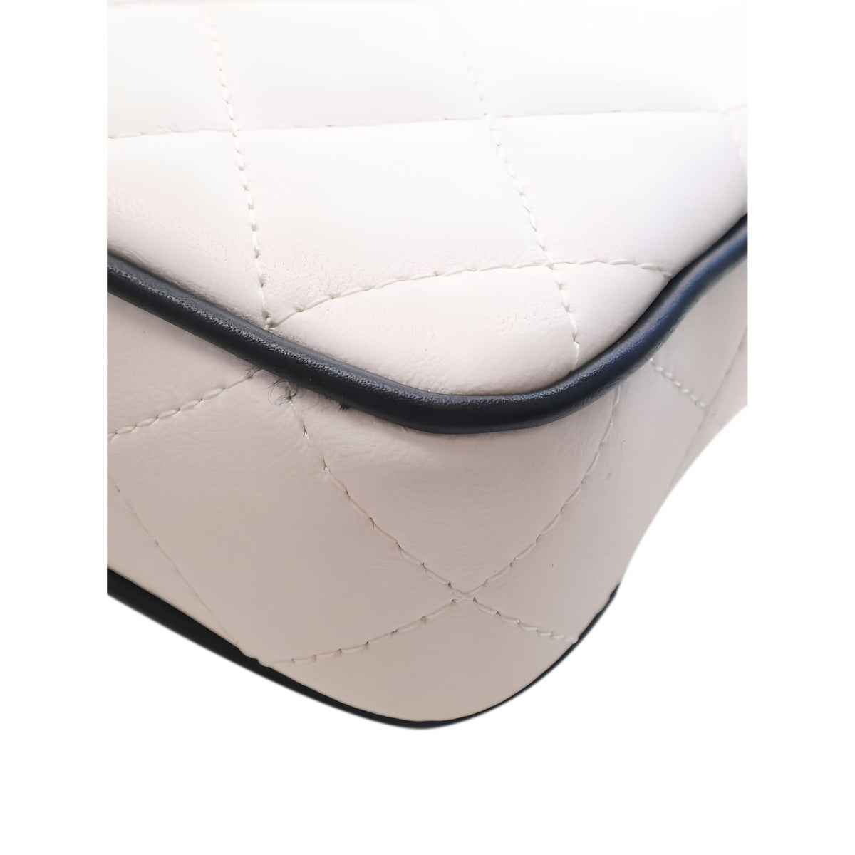 Chanel Quilted Lambskin Resin CC Flap Clutch With Chain — White