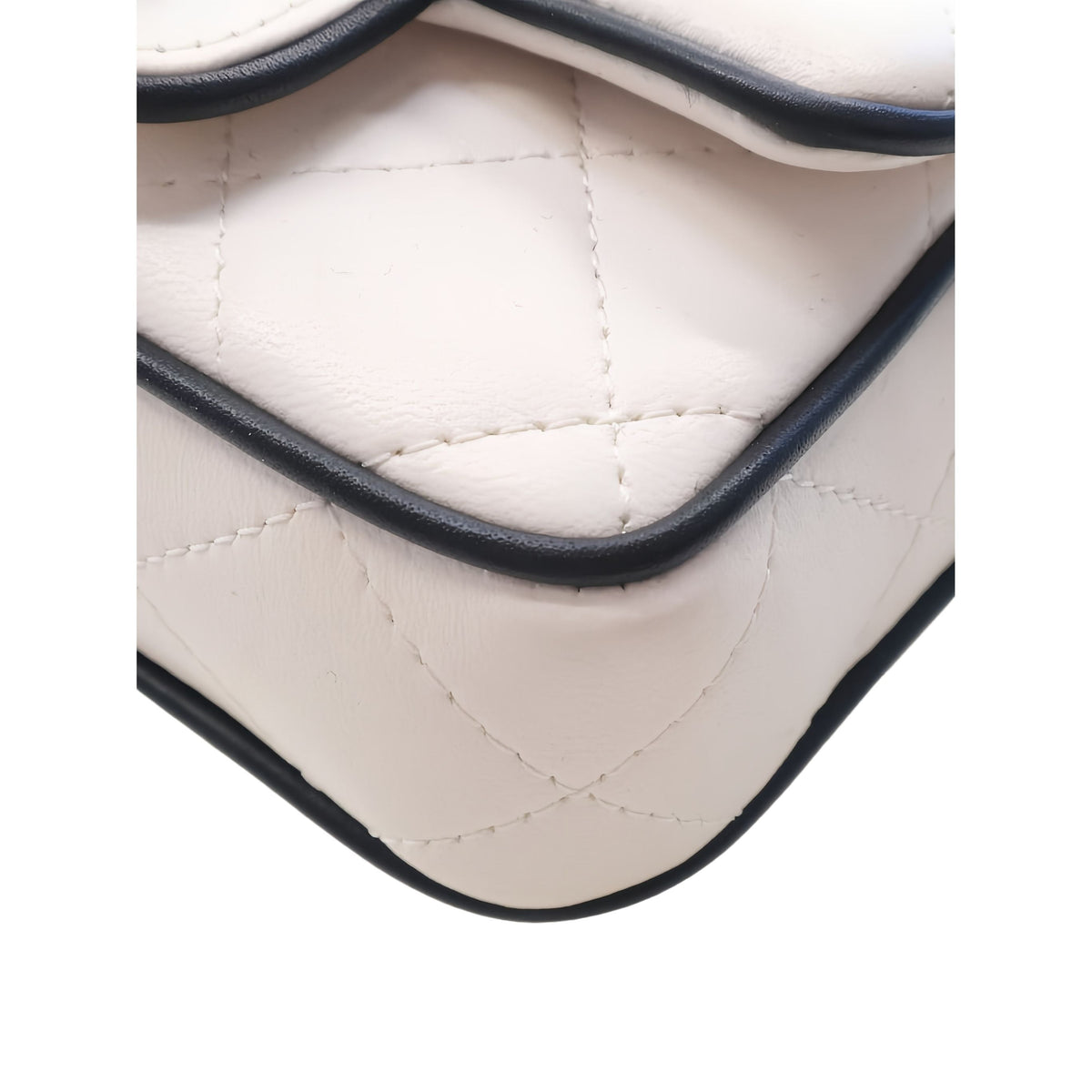 Chanel Quilted Lambskin Resin CC Flap Clutch With Chain — White