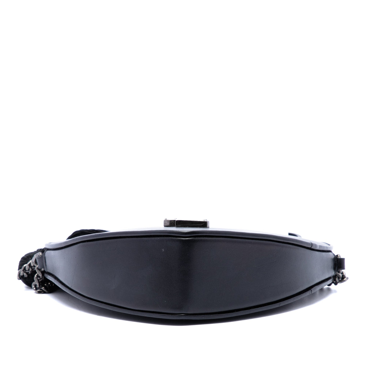 Saint Laurent Leather Monogram Heart Tassel Crossbody — Black