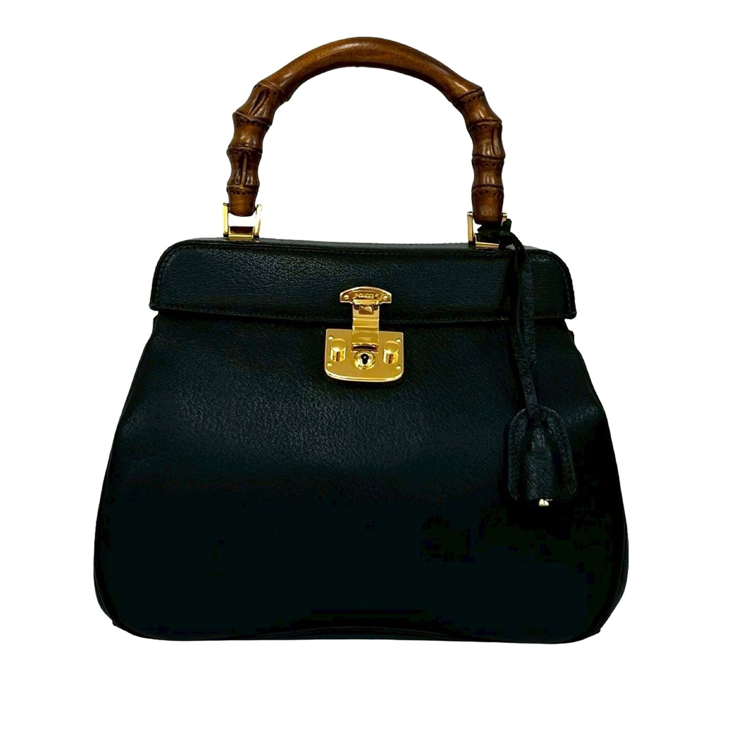 Gucci Medium Grained Calfskin Bamboo Lady Lock Handbag