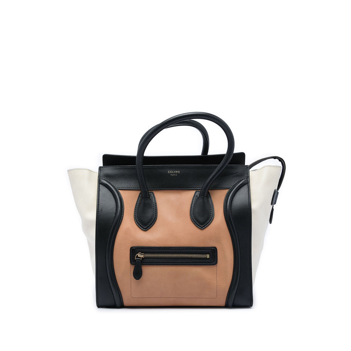Celine Mini Tricolor Leather Luggage Tote