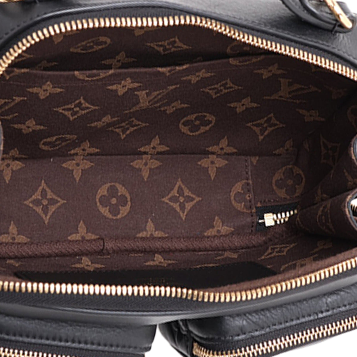 Louis Vuitton Monogram Empreinte Utility Satchel — Black