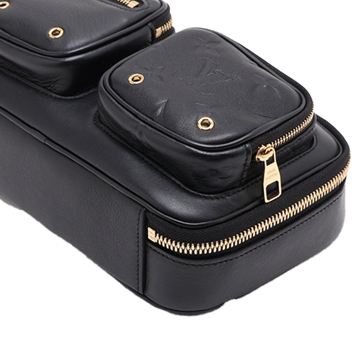 Louis Vuitton Monogram Empreinte Utility Satchel — Black
