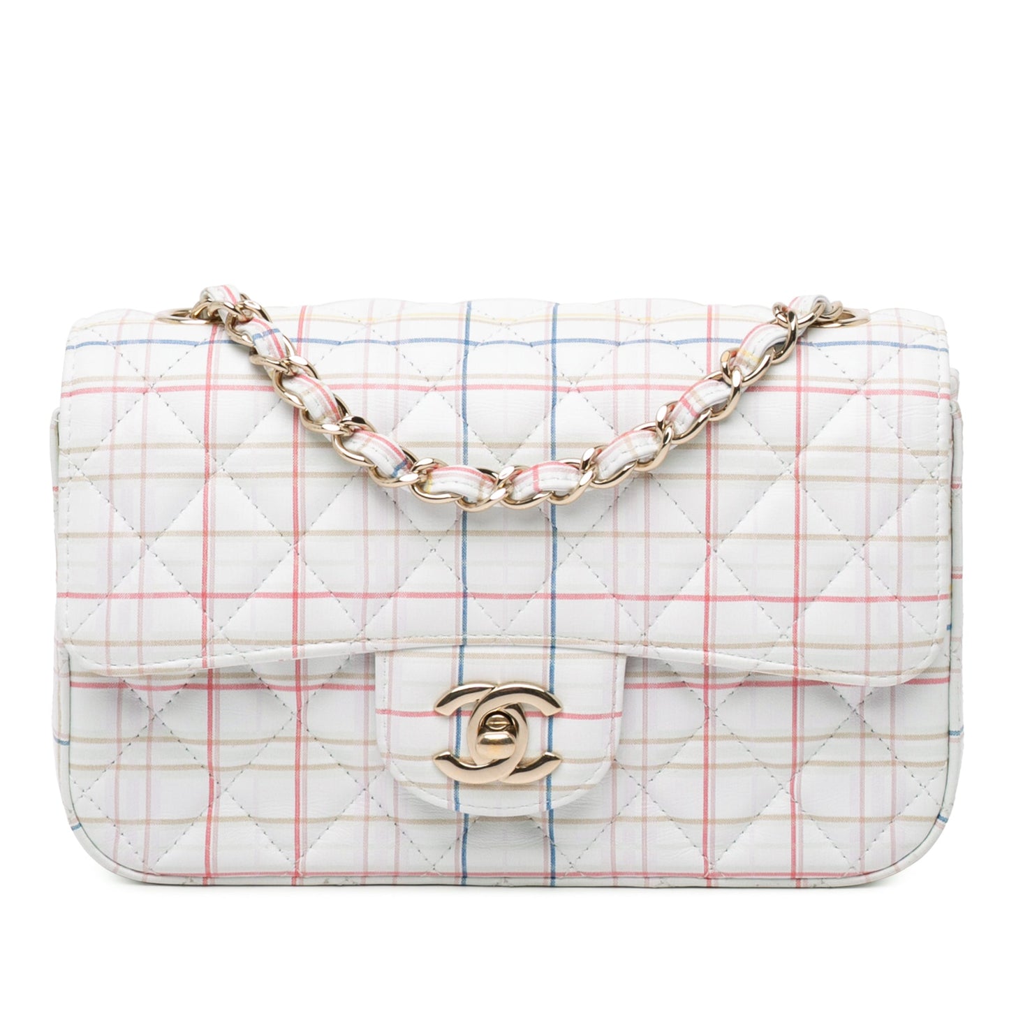 Mini Rectangular Classic Printed Calfskin Single Flap
