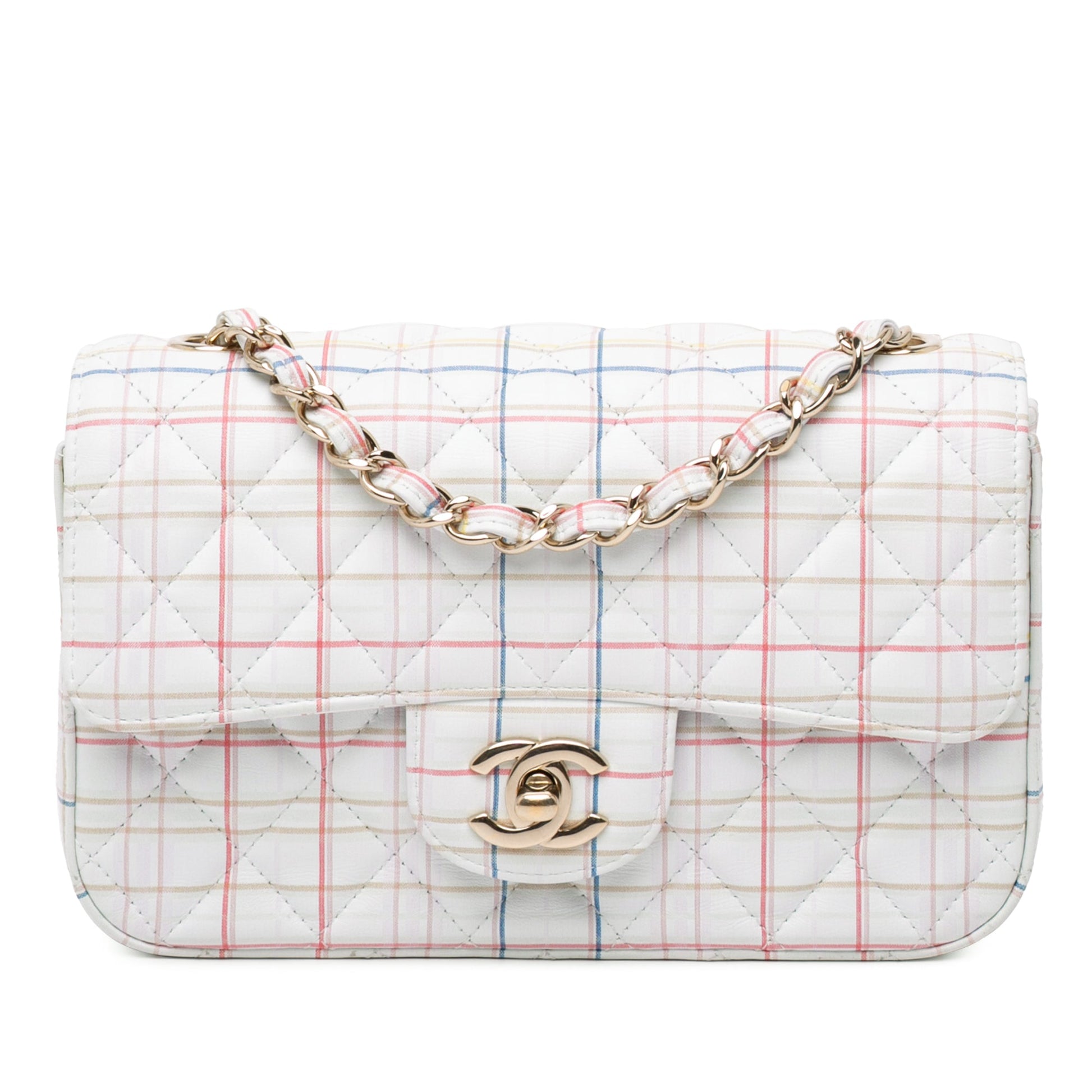 Mini Rectangular Classic Printed Calfskin Single Flap