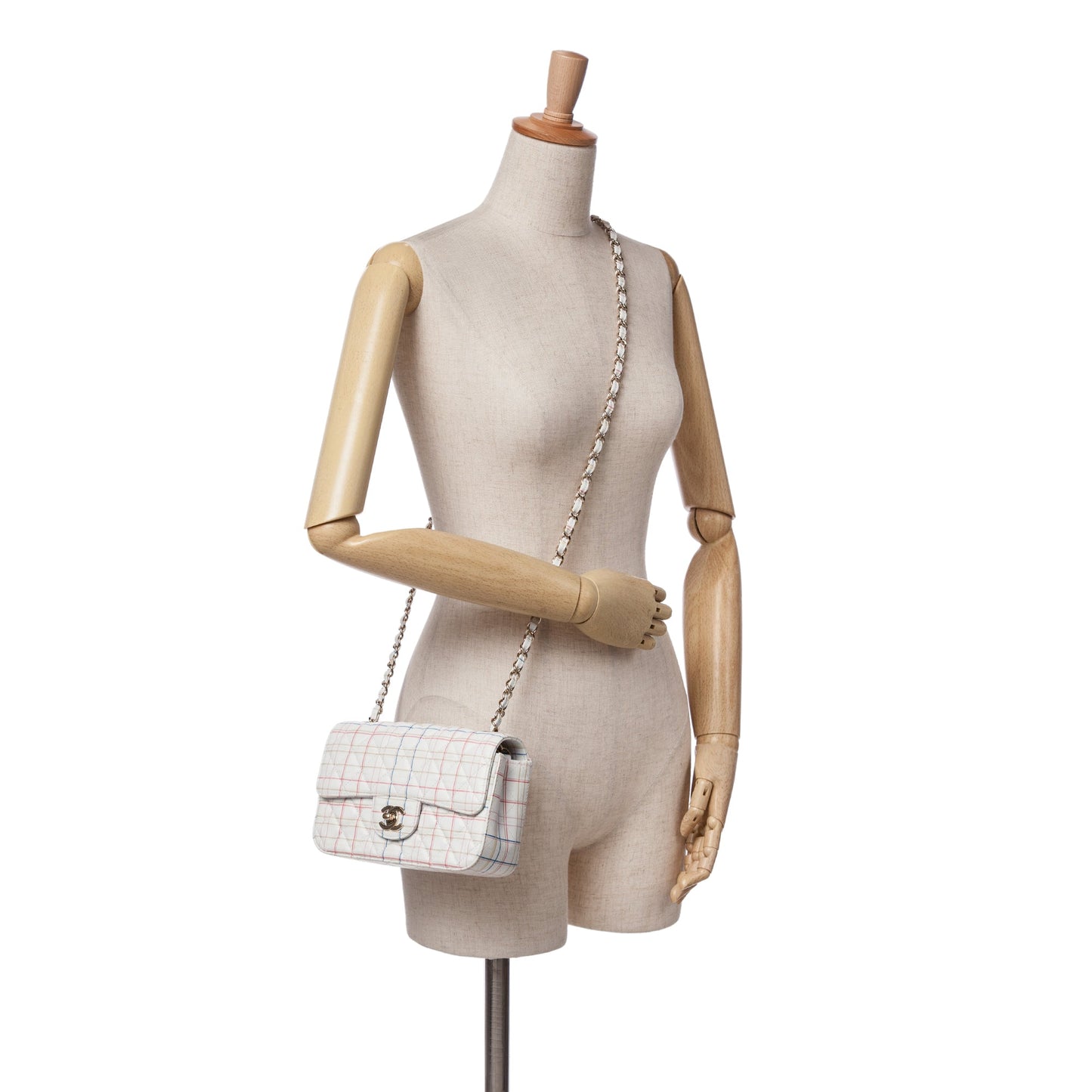 Mini Rectangular Classic Printed Calfskin Single Flap