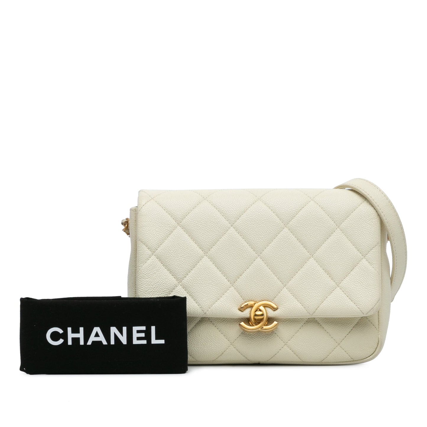 Chanel Small Quilted Caviar Chain Melody Flap