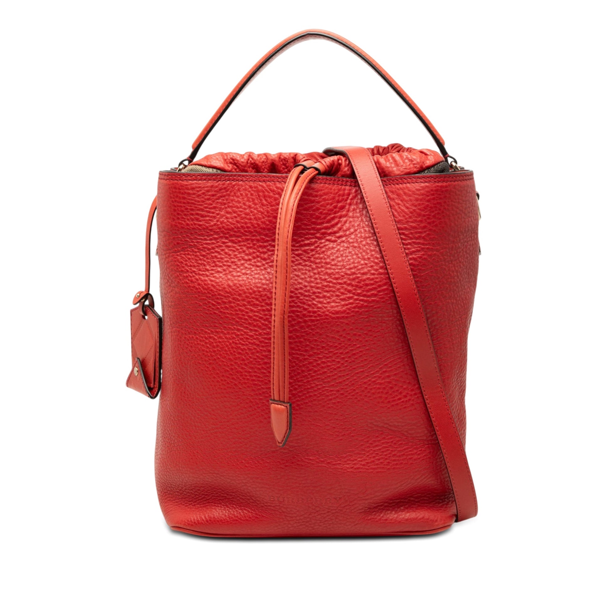 Burberry House Check Canvas and Calfskin Ashby Bucket Bag