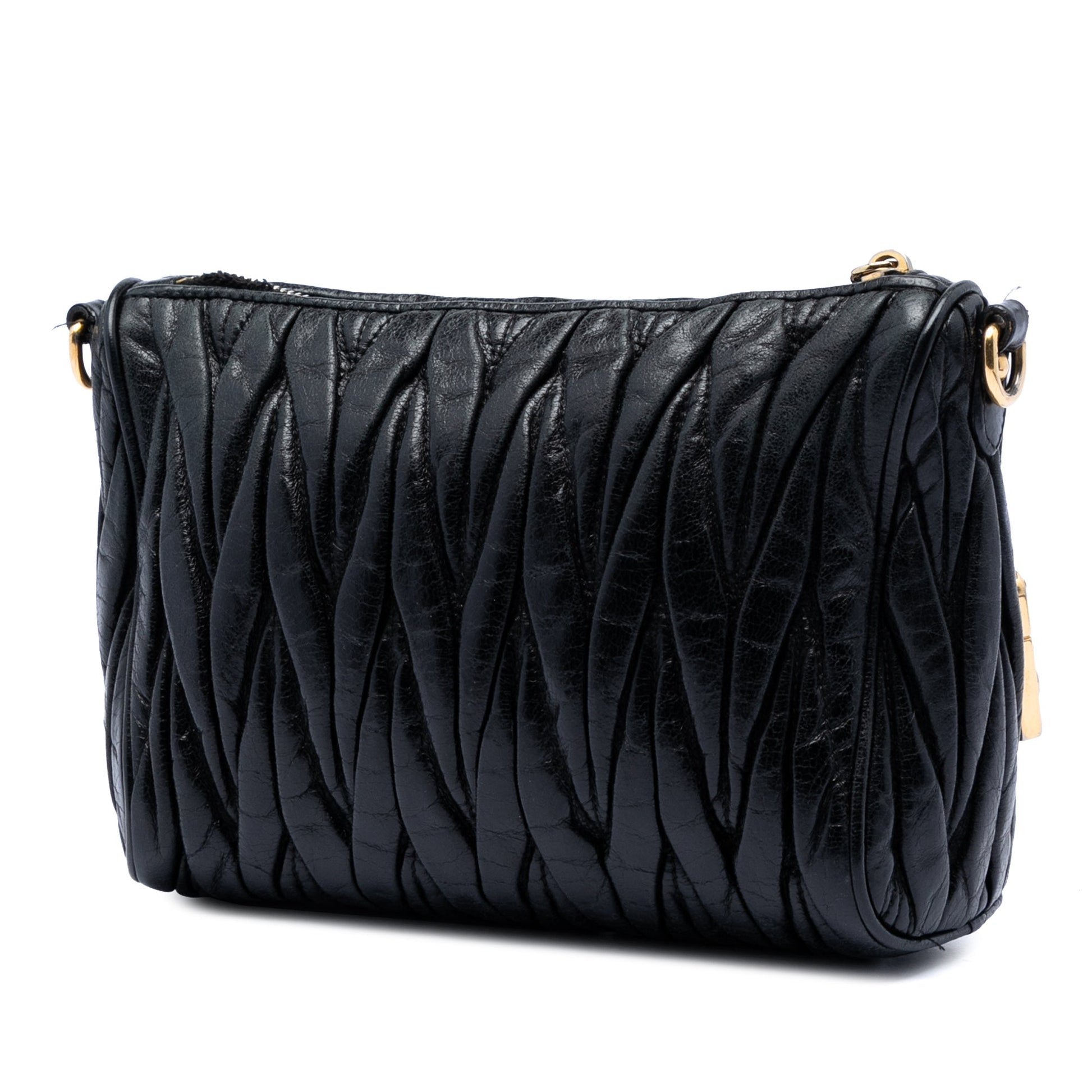 Miu Miu Matelasse Nappa Lux Charm Shoulder Bag