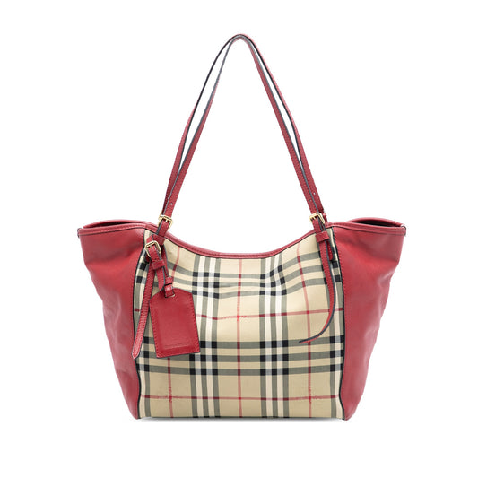 Burberry Small Haymarket Check Canvas and Leather Canterbury Tote