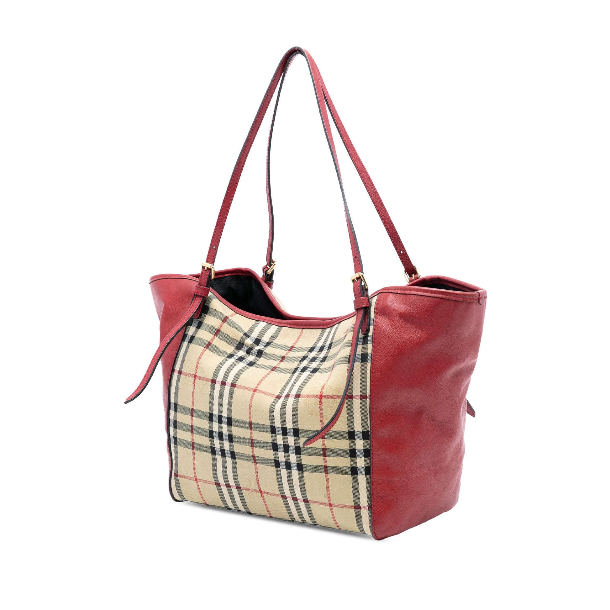 Burberry Small Haymarket Check Canvas and Leather Canterbury Tote