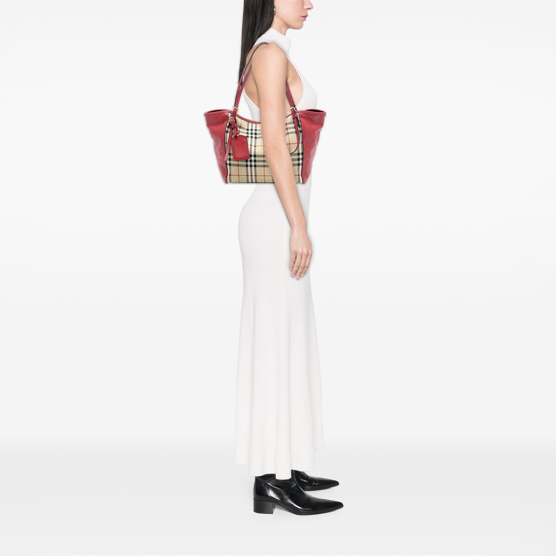 Burberry Small Haymarket Check Canvas and Leather Canterbury Tote