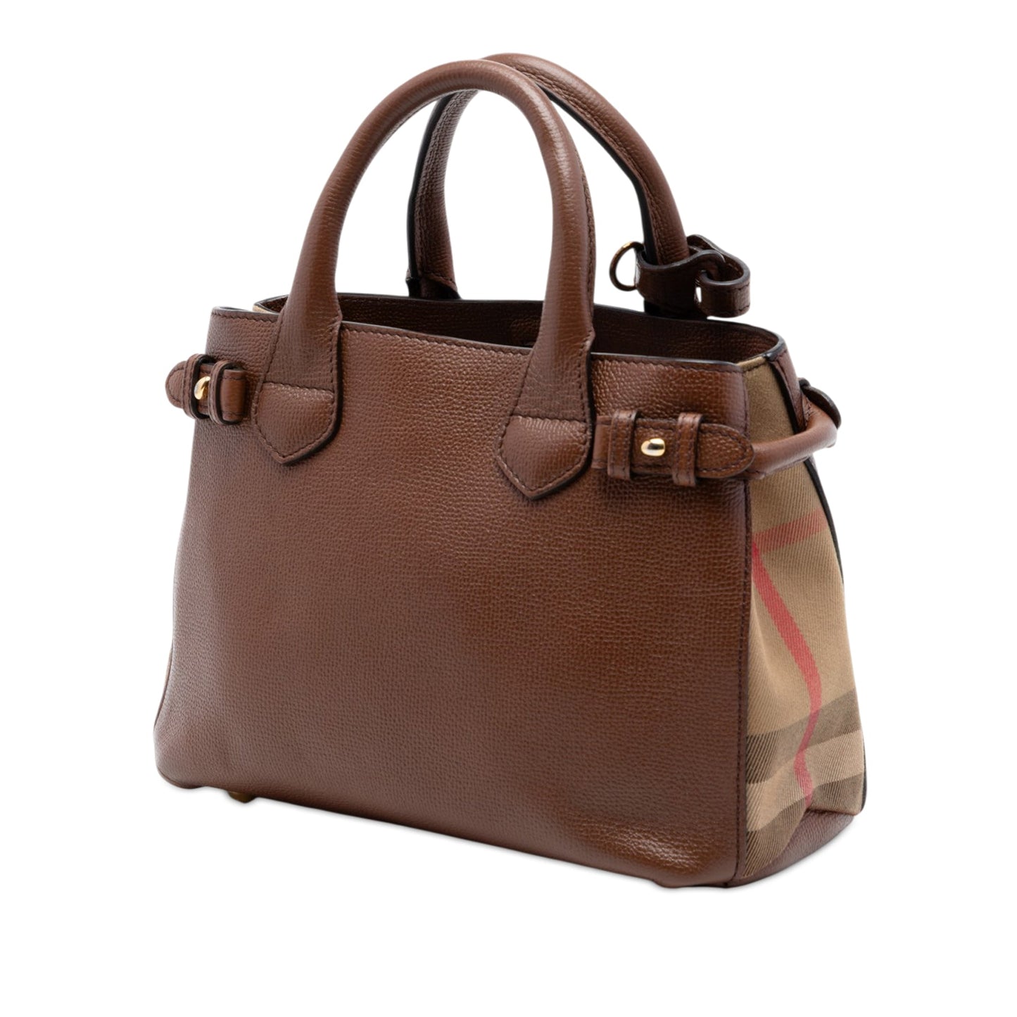 Burberry Small Grainy Calfskin and House Check Banner Satchel