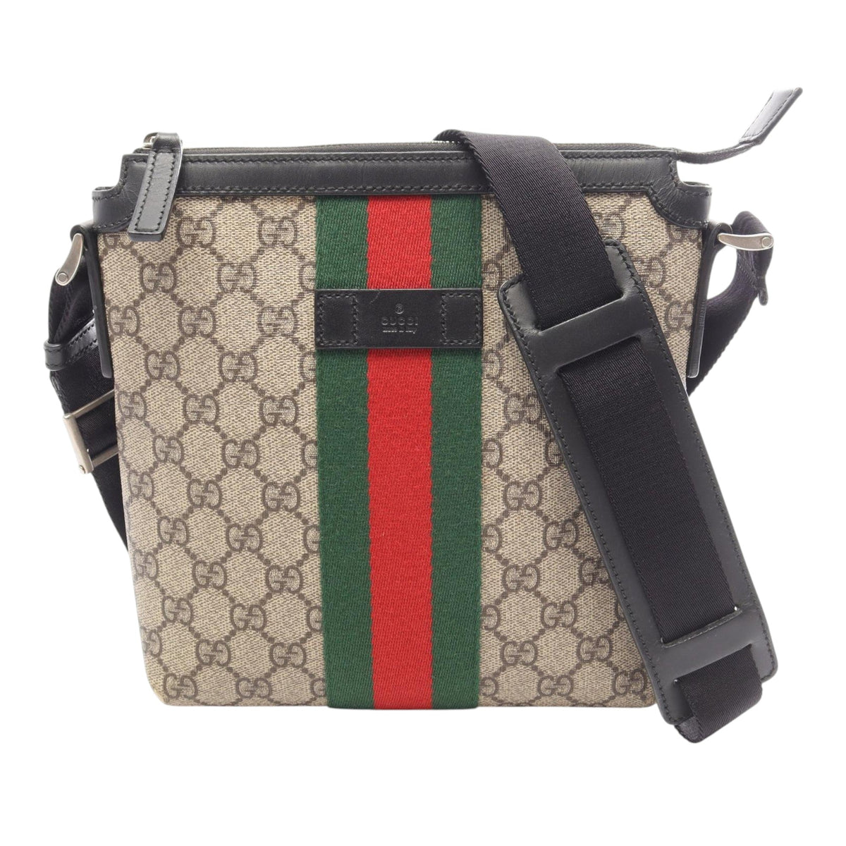 Gucci GG Supreme Web Crossbody — Beige