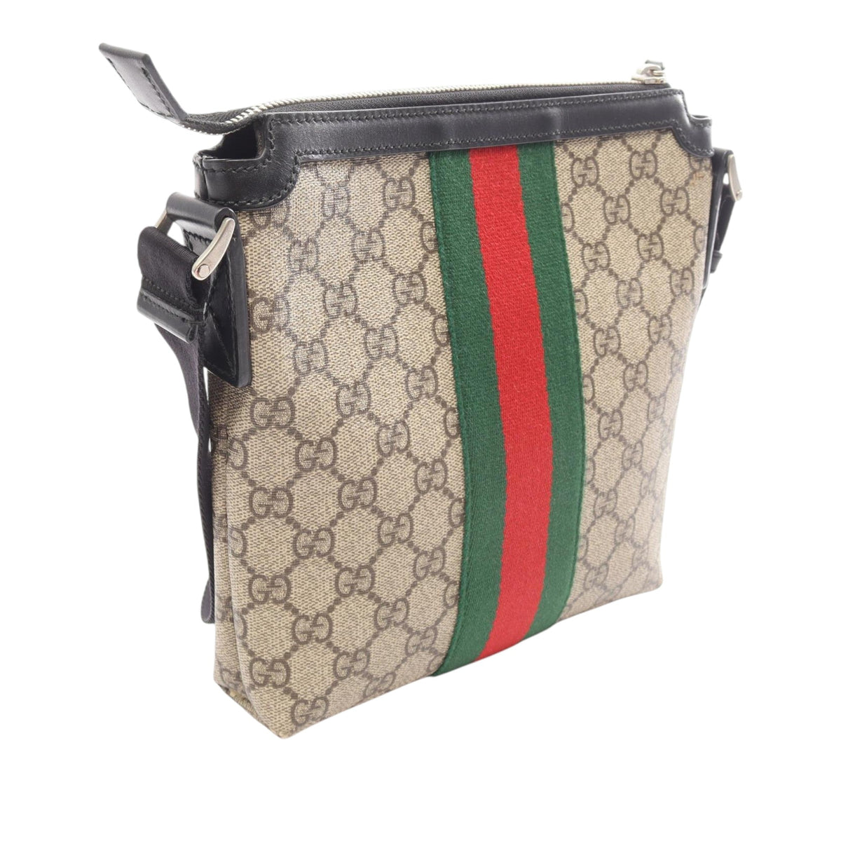 Gucci GG Supreme Web Crossbody — Beige