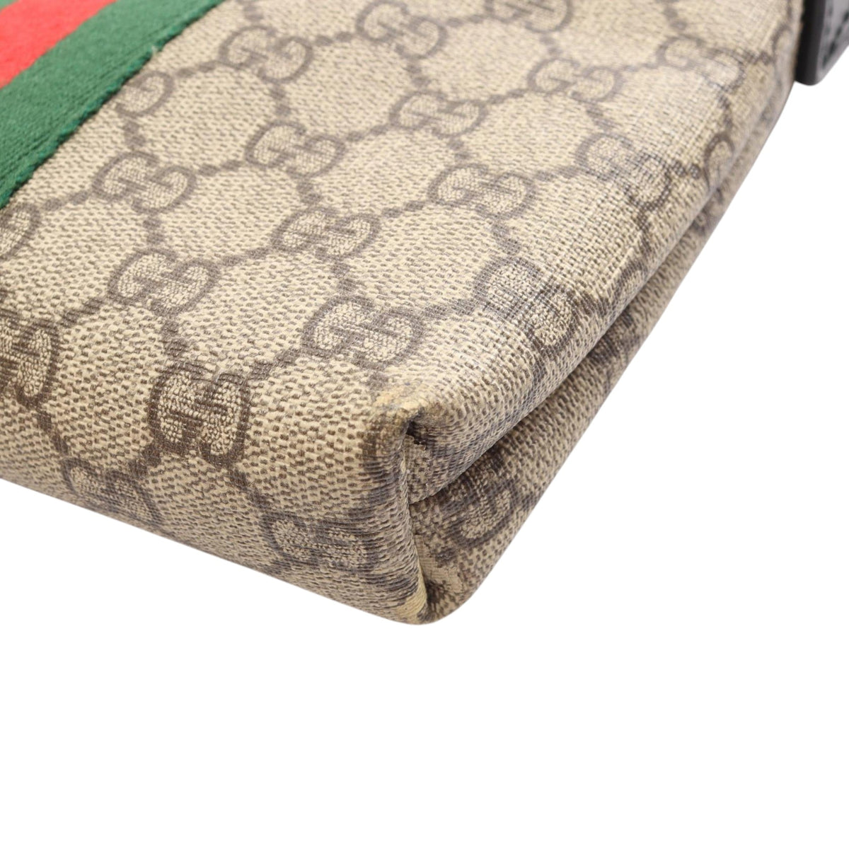 Gucci GG Supreme Web Crossbody — Beige