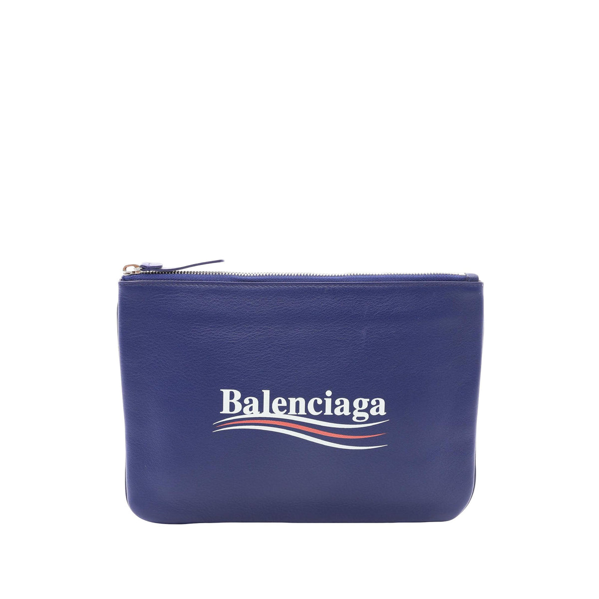 Balenciaga Calf Everyday Clutch — Blue