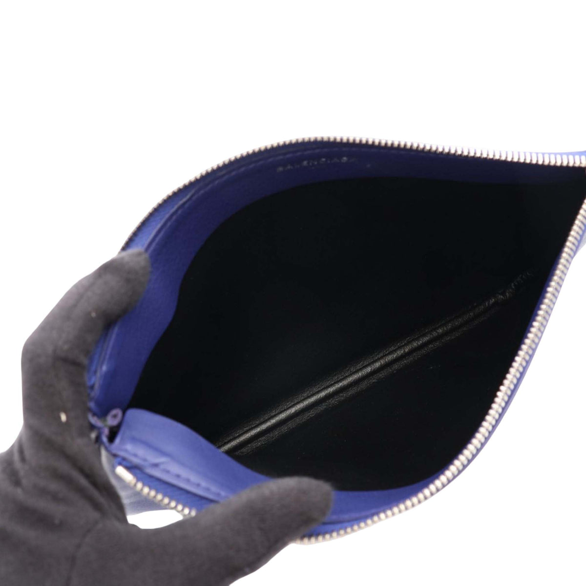 Balenciaga Calf Everyday Clutch — Blue