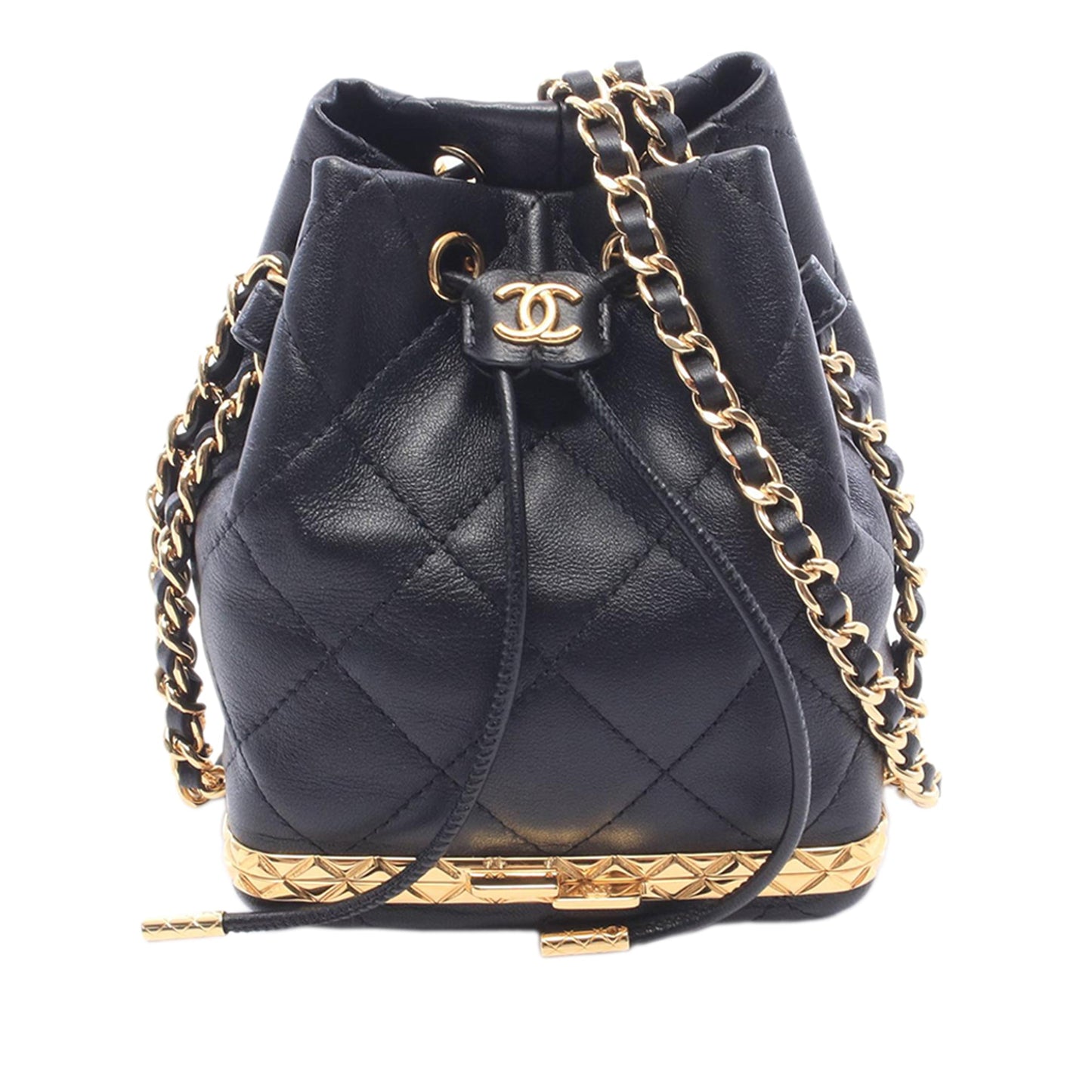 Chanel Small Quilted Lambskin Metal Chain Bucket