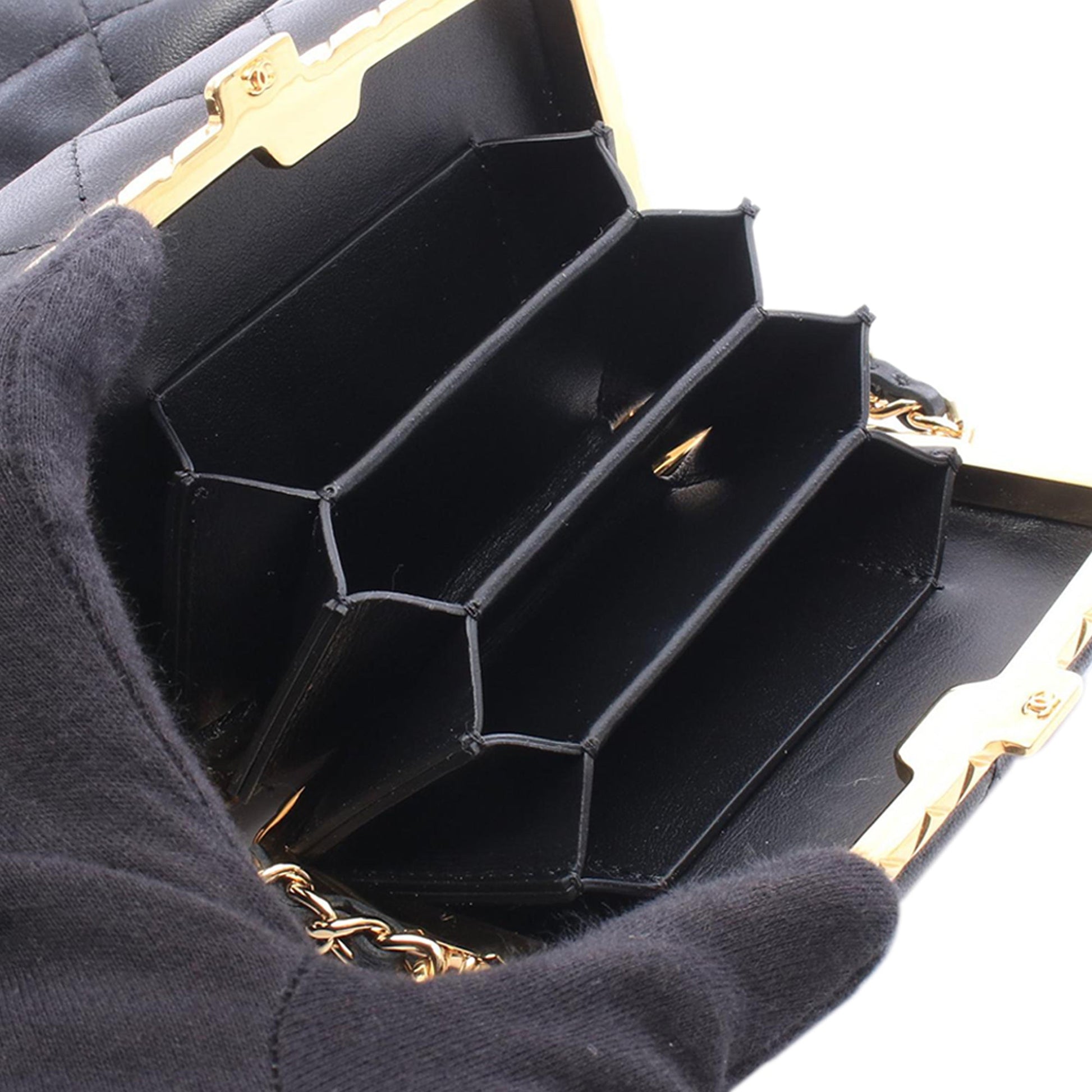 Chanel Small Quilted Lambskin Metal Chain Bucket