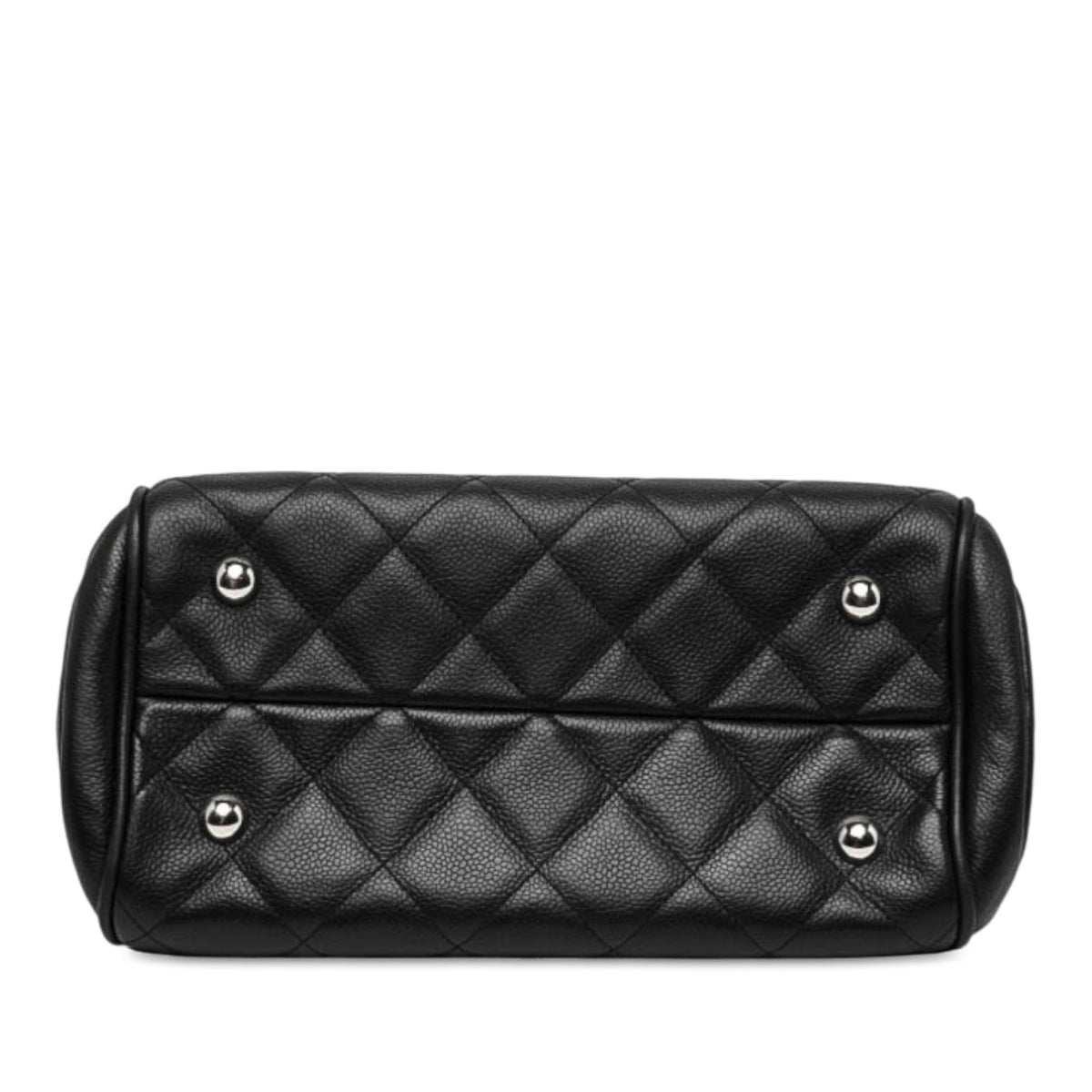 Chanel Medium CC Quilted Caviar Chain Bowling Bag — Black