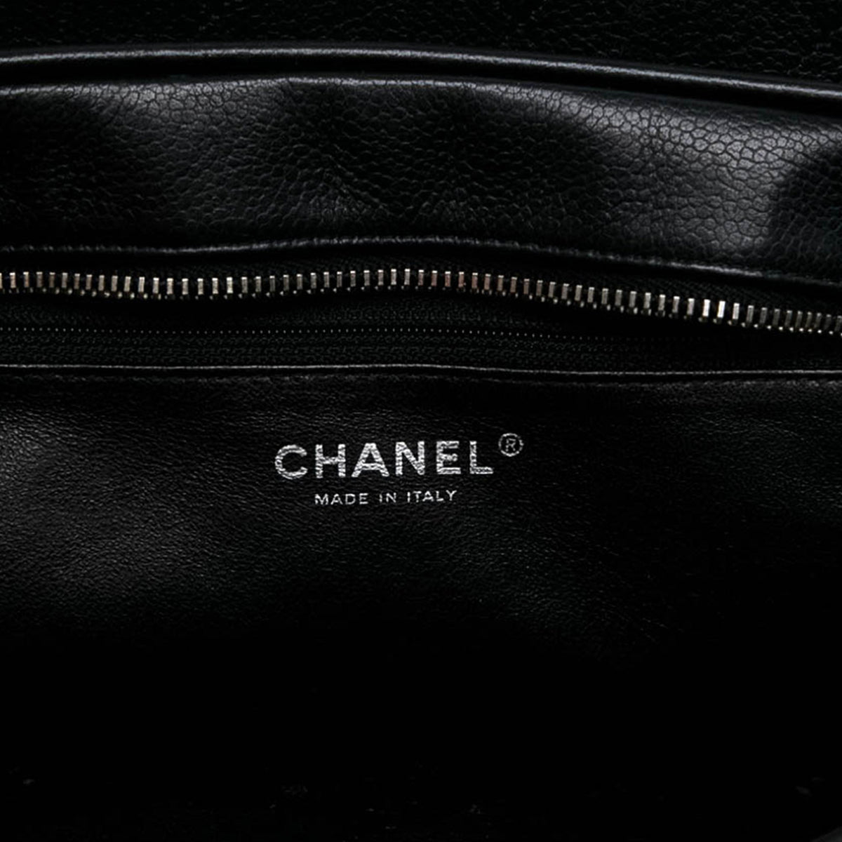 Chanel Medium CC Quilted Caviar Chain Bowling Bag — Black