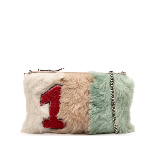 Miu Miu Fur Montone Stripe Crossbody