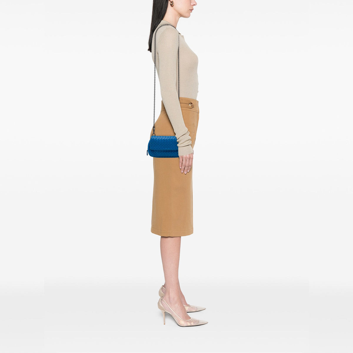 Bottega Veneta Mini Nappa Intrecciato Expandable Chain Flap Crossbody