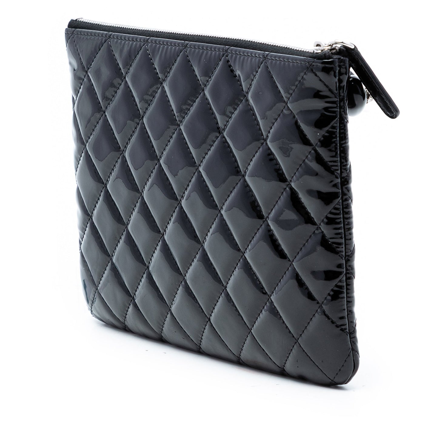 Chanel Small Quilted Patent O Case Clutch