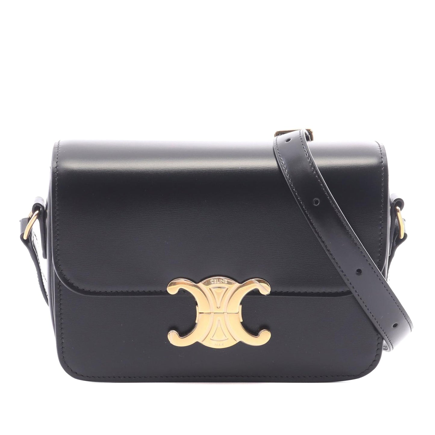 Celine Teen Shiny Calfskin Triomphe Crossbody