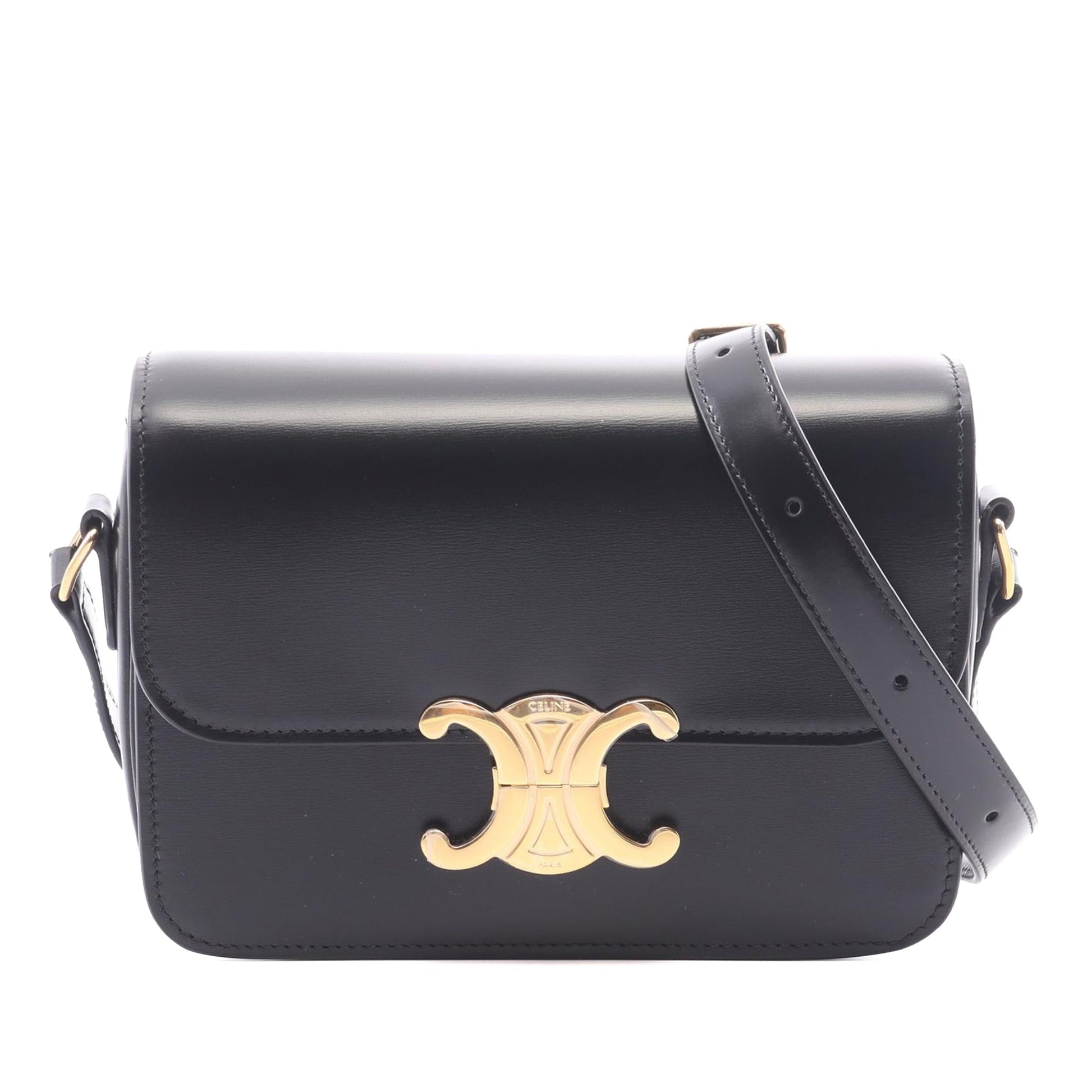 Celine Teen Shiny Calfskin Triomphe Crossbody