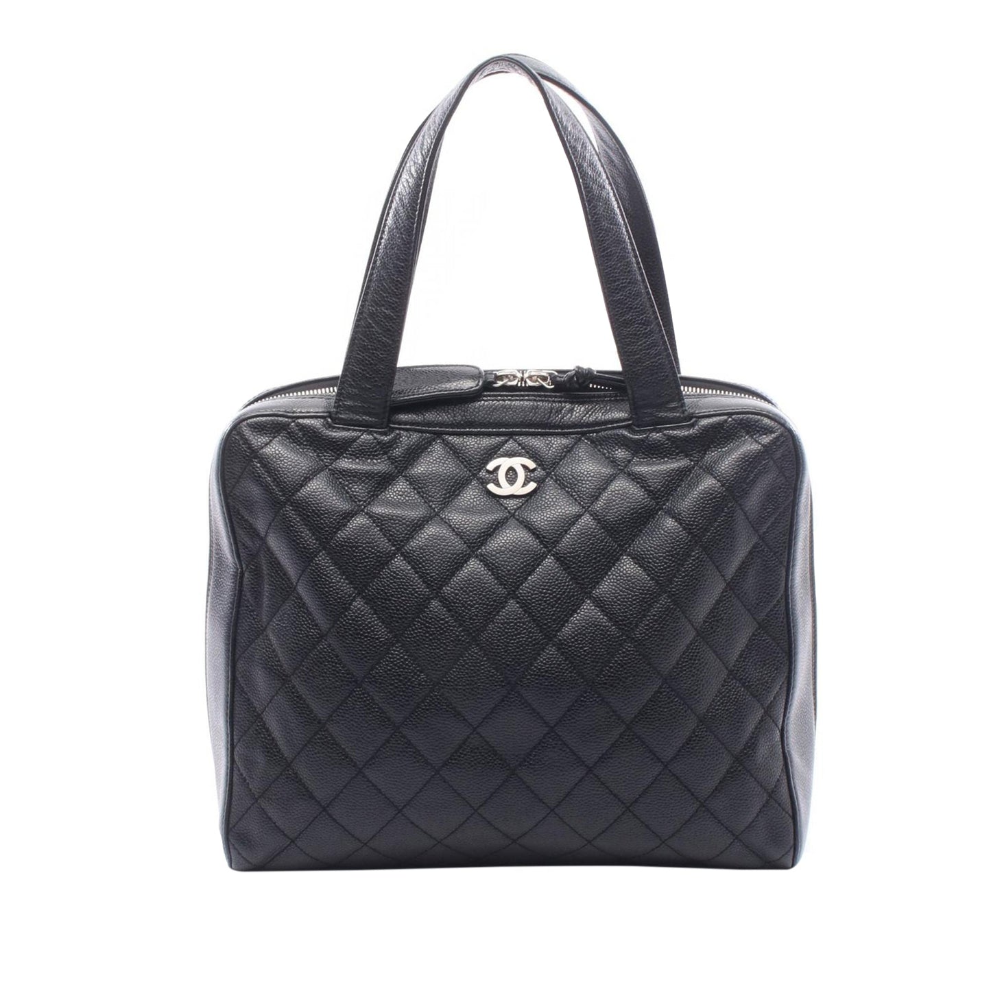 Chanel CC Quilted Caviar Bowler Bag